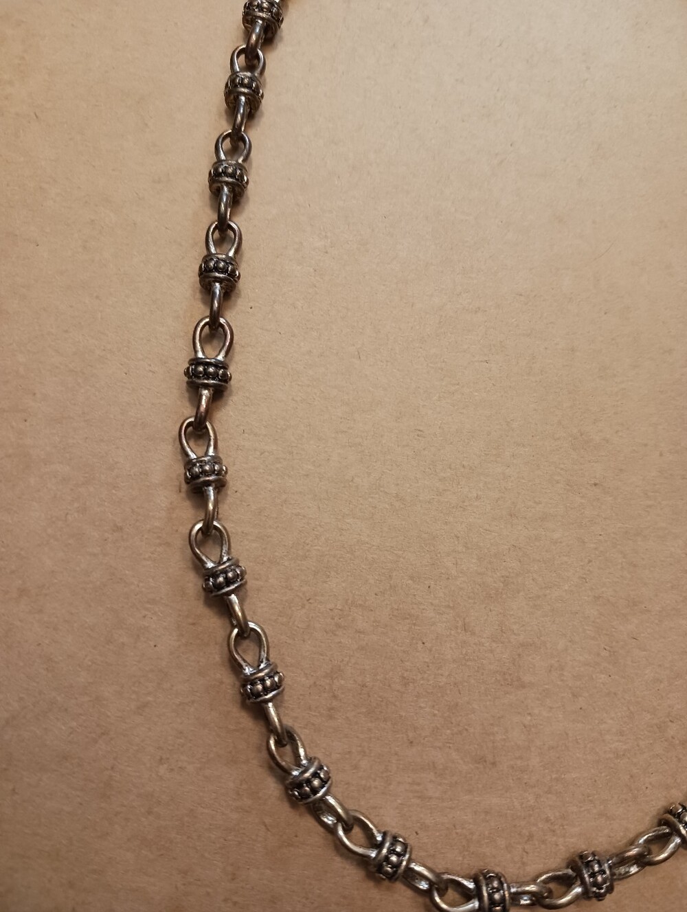 Premier Designs Dark Silver toned Ethnic Bali Style Cable Chain Necklace 18in